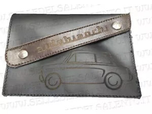 Portadocumenti portalibretto pelle incisione Autobianchi Bianchina (Fantozzi) - Foto 1 di 1