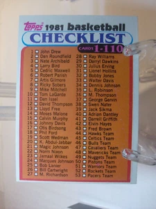 1981-82 Topps Basketball Card #MW76 - Checklist 1-110 (96918) - Picture 1 of 2