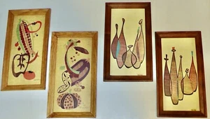 🌟 VINTAGE 70er Retro Kunstdrucke - Joan Bryant 🥕 & Robert Lyons 🍷 - 4er Set - Bild 1 von 12