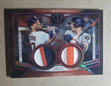 2020 Topps Tribute Jose Altuve & Carlos Correa Dual Relic Patch Card /10 Astros
