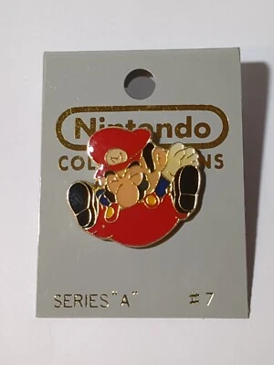 1989 Nintendo NES Collector Pins Series A #7 Enamel Pin  Vintage Mario Jumping - Image 1 of 2