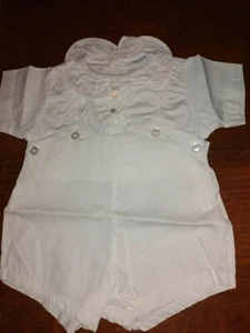 Baby Toddler Boys White Christening Baptism Knickers Suspender Set Outfit, 1pc - Picture 1 of 5