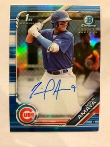 2019 Bowman Chrome Blue Refractor Auto MIGUEL AMAYA RC, CUBS #CPA-MAM /150 - Picture 1 of 2