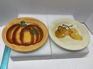 Oneida Acción de Gracias Calabaza y Bellota Juego de 2 Platos, Tamaño 8” x 8” - Imagen 1 de 7