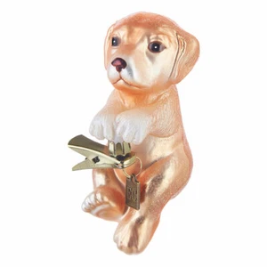 Golden Hang In There Puppy Clip-On Christmas Glass Ornament Eric Cortina New - Picture 1 of 1