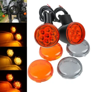 Front LED Turn Signals Lights Bracket Fit For Harley Sportster 883 1200 1992-Up - Picture 1 of 12