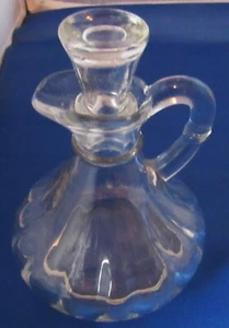 VINTAGE ANKER HOCKING CRUET 5" GEPRESSTES GLAS STOPFEN ÖL ESSIG - Bild 1 von 4