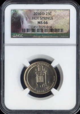 2010-D Hot Springs Quarter NGC MS66 Quality - Image 1 of 2