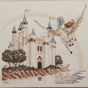 Stoney Creek Flight Of Fantasy Pegasus Castle Princess Cross Stitch Pattern - Picture 1 of 4