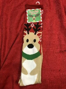 Women’s Knee High Holiday Socks REINDEER Novelty Gift OSFM One Size Fits Most N - Foto 1 di 12