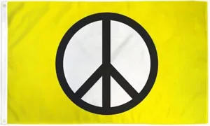 "FRIEDENSSCHILD GELB" Flagge 3x5 ft Polyester Banner Schild Symbol - Bild 1 von 8