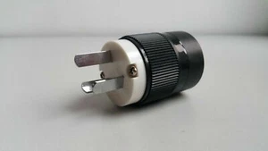 1x AC Copper Rhodium Plated AU Male Power Plug Connector AU1 - Picture 1 of 4