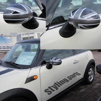 CALOTTE SPECCHIETTI UNION JACK BLACK per MINI ONE COOPER CLUBMAN CABRIO R55 -> R59  - Immagine 1 di 4