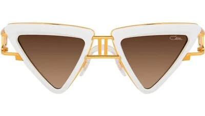 CAZAL Legends 679/3 白色/棕色阴影渐变三角几何太阳镜 — 第 1/3 张图片