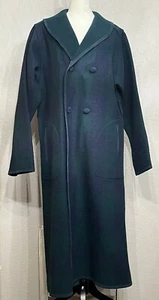 Vtg Women's Woolrich Green Tartan Plaid Reversible Wool Long Coat Blanket Coat - Picture 1 of 6