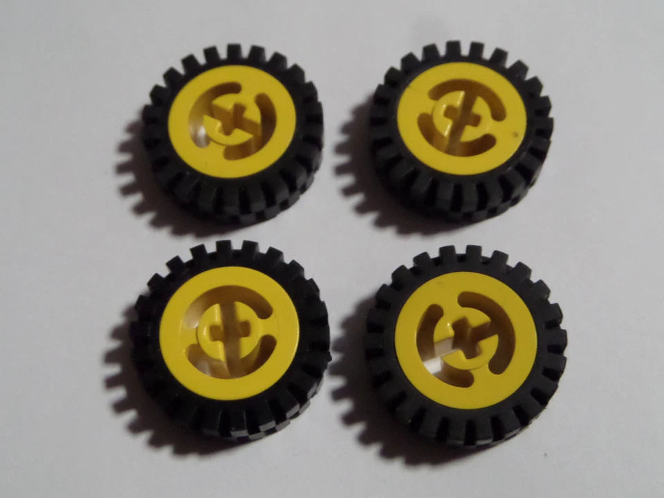 4x Lego 3482c01 Reifen 24 D. x 8 Felge gelb yellow Technic 3482 / 3483 348326 - Bild 1 von 1