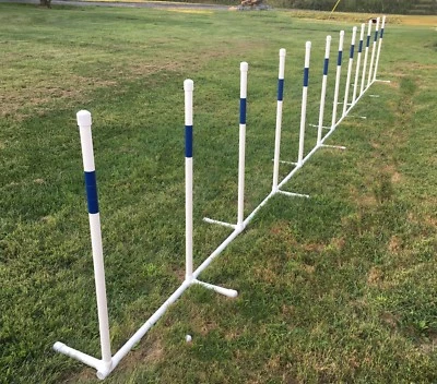 dog agility weave poles - 12 poles, 3/4" pvc - Image 1 of 4