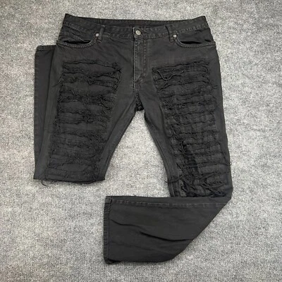 California Robin's Jeans  Black Distressed Denim  Jeans Sz 40 x 33 - Image 1 of 4