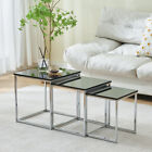 NICEME Nested Tables Set of 3, 3pcs Square Side Table End Table for Living Room