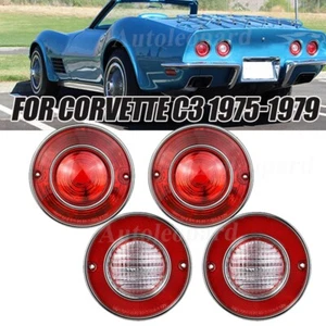 4PCS Red Tail Light & Backup Light Lens For 1975 -1979 Corvette C3 Lamp Housing - Picture 1 of 11