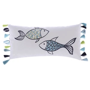 Cuscino Pesce Ricamato con Nappe - Levtex Home - Foto 1 di 2