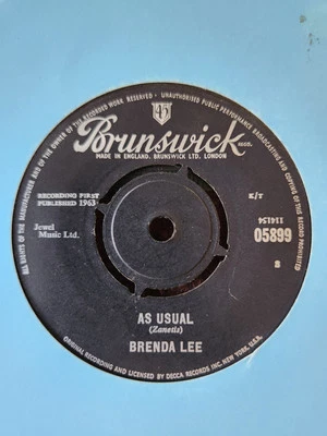 Brenda Lee "As Usual" 1963 BRUNSWICK UK 7" 45rpm - Image 1 of 2