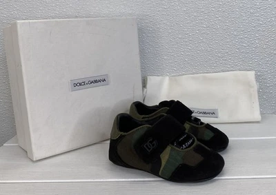 Dolce&Gabbana Recién Nacido Camuflado Tenis Niños Talla 4C Lona Verde Militar Foto 1 de 4