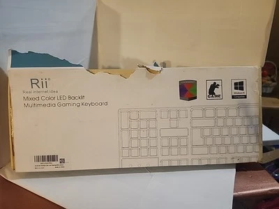 Rii RK100+ Mixed Color LED Backlit Multimedia Gaming Keyboard - Image 1 of 2