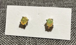Nuevos aretes de plata de ley de ópalo etíope natural - Imagen 1 de 2
