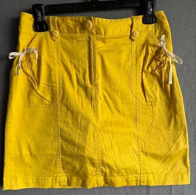 Larry Levine Skirt Skort Women Size 6 Yellow Pockets Stretch Golf Casual Preppy - Изображение 1 из 4