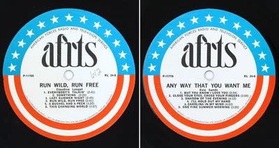 C1970 AFRTS Evie Sands Claudine Longet Run Wild Free Armed Forces Transcription - Image 1 of 4