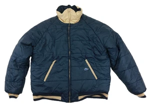 Vintage Lacoste Men's Navy Beige Reversible Puffer Jacket Men's Size XL - Picture 1 of 7