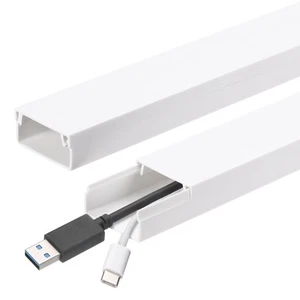 10pcs Cord Hider Wall 15inx1.18inx0.6in Cable Cover Adhesive Wire Hider,White - Photo 1/7