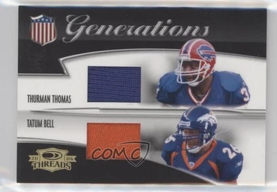 2006 Donruss Threads Generations Materials Prime /25 Tatum Bell Thurman Thomas - Image 1 of 2
