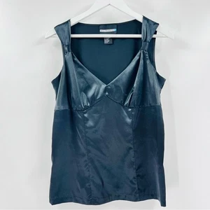Requirements Satin seidig weich romantisch sexy ärmellose Bluse schwarz Größe M - Bild 1 von 3