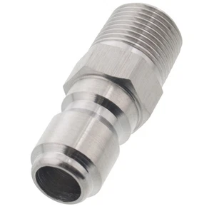 Erie Tools Pressure Washer 3/8" Male NPT to Quick Connect Plug Steel Coupler - Picture 1 of 2
