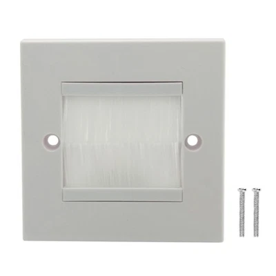 Flush Brush Wall Plate Single Gang Wall Outlet Cable Entry Plate Cover - Image 1 of 4