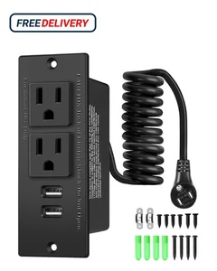 Kit presa a cassetto: organizza il tuo spazio con due prese AC 15 Ampere e porte USB - Foto 1 di 7