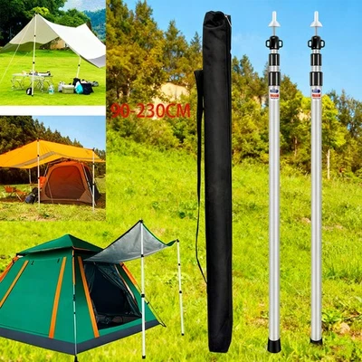 90-230cm Camping Alu-Teleskopstangen Zeltstangen Aufstellstangen Zamper 2STK