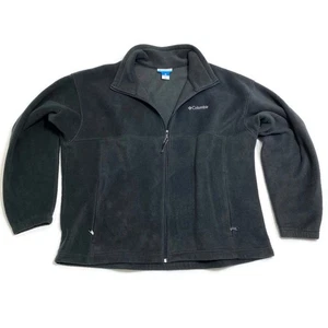 Columbia Mens XXL Black Full Zip Fleece Jacket Mock Neck Polyester - Picture 1 of 13