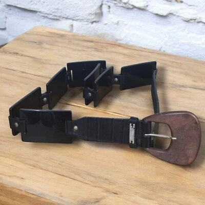 Cinturón SPORTMAX Hecho en Italia Cuero Genuino y Acrílico Talla M Foto 1 de 4