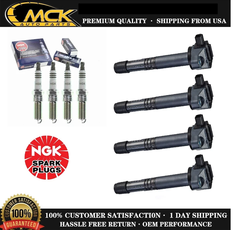 4x Ignition Coil & 4x NGK Spark Plug for Honda Accord CR-V Acura ILX TLX - Image 1 of 4