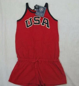 RALPH LAUREN girls team USA Olympic red sleeveless cotton romper NEW - Picture 1 of 1