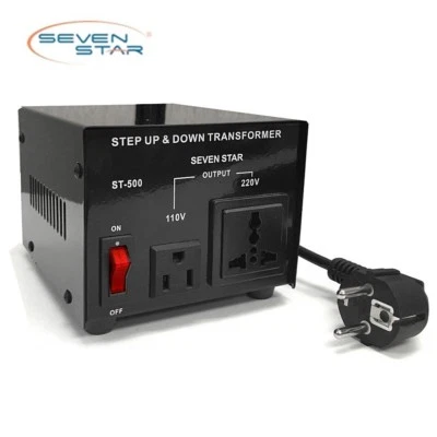SevenStar ST-500W Watt Heavy-Duty Voltage Transformer 110V-220V Power Converter  - Image 1 of 4