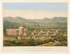 Edward Sachse VIEW OF THE UNIVERSITY OF VIRGINIA Framed Matted Wall Art LE Print