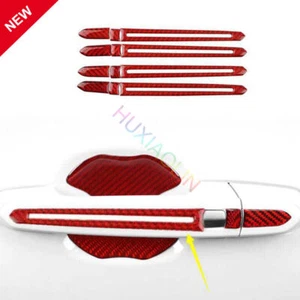 For Cadillac XTS 2013-2019 Real Red Carbon Fiber Outside Door Handle Cover Trim - Picture 1 of 6