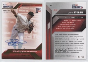 2009 TRISTAR Prospects Plus Gold Auto /50 Drew Storen #9 Auto