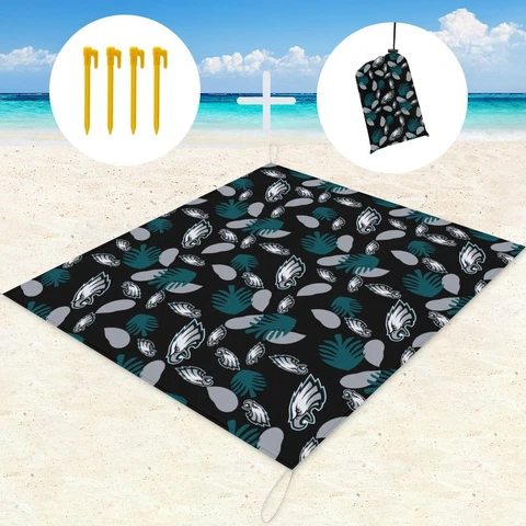 Philadelphia Eagles Waterproof Picnic Mat 59×57in Beach Mat with Storage Bag Cover