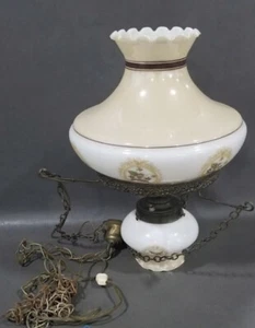 Vintage Hurricane Floral Hanging Chandelier Light - Picture 1 of 6