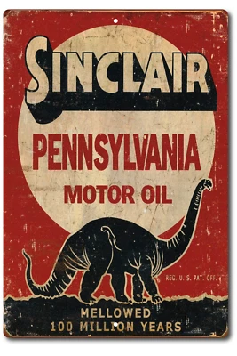 Sinclair Oil Sign Tin Motor Metal Gas Dino TIN Gasoline SIGN Vintage SINCLAIR - Image 1 of 4